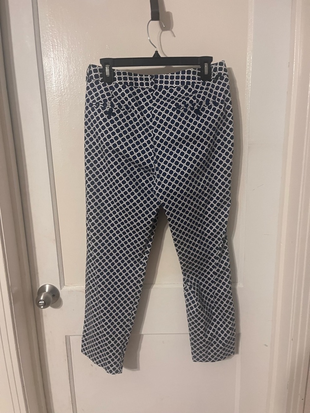 Valerie Stevens Navy & White Geometric Straight Leg Pants - Picture 4 of 5